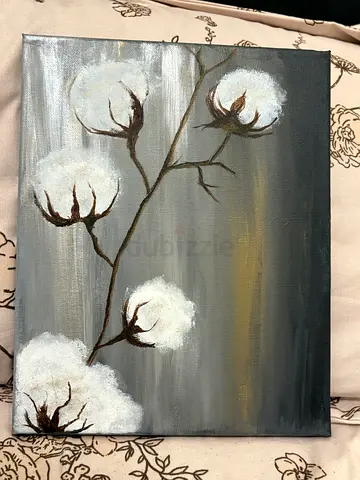 Hand-painted cotton branch canvas (original acrylic)