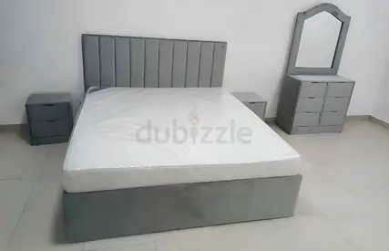 Beige Bedroom Set – Bed with Mattress, 2 Nightstands  Dresser with Mirror
