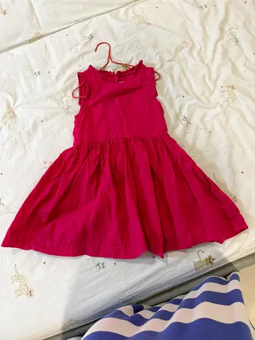 Girls pink sleeveless summer dress,100cm-115cm