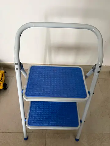 Folding 2-step step stool (blue/white), compact  sturdy, Very Good condition, rarely used.
