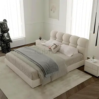 Bubble headboard queen velvet bed frame