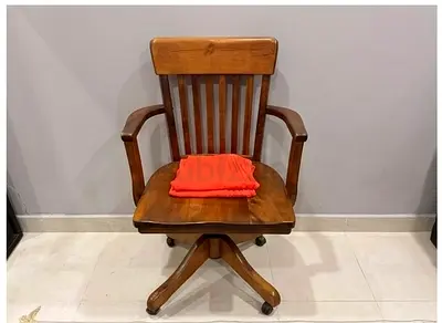 Wooden Office Chair with Wheels