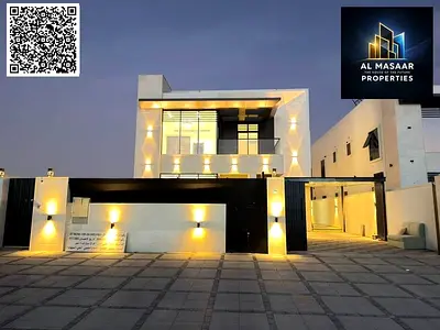 فيلا فاخرة تصميم موردن مساحة 5000 قدم مع حديقة خلف اكاديمية عجمان بسعر شامل المكييفات و قابل لتفاوض