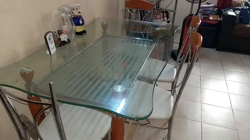 Glass Dining Table with Chairs
