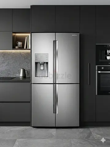 Samsung FRENCH styles  4-door stainless steel refrigerator with water dispenser  ice maker by bnm