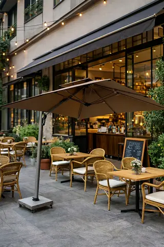 Outdoor Umbrella with 110kg marble wheel Base