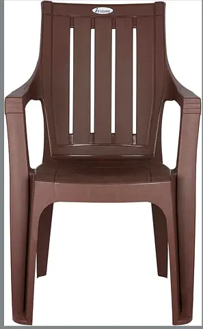 Pair of Brown Plastic Armchair (Stackable) - Used