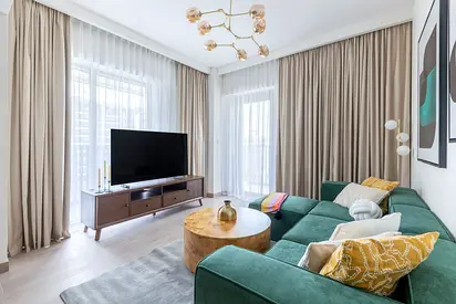 Fully Furnished 1BR | Beachfront Living | Short-Term Rental | Lotus Creek Beach, Creek Harbour