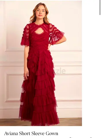 Elegant burgundy evening dress – worn once فستان سهره راقي لون برجندي – لبس مره واحده