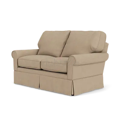 Beige 2-Seater Skirted Sofa (Loveseat) - Good Condition