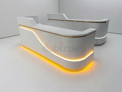 Modern Reception Desk with LED Lighting