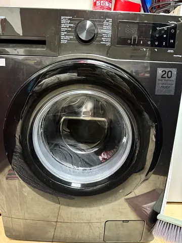 Black Front-Load Washing Machine - Good Working Condition