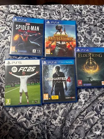 PS4  PS5 Games Bundle – Spider-Man, Elden Ring, FC25 (PS5), PUBG, Uncharted 4