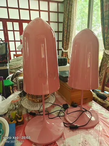 Pink metal lamp