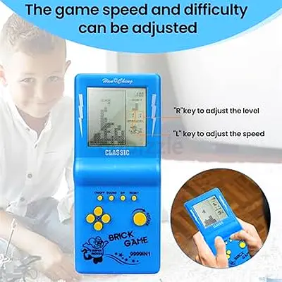 Classic Blue Handheld Brick Game (Tetris-style) - Working