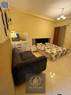 Furnished studio apartment with balcony, including bills and parking, in the Orient Towers