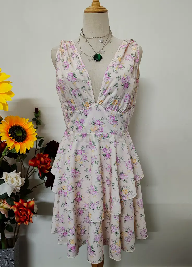 strapless open back dress Sophie & Lucas Girls Autumn Cider Checks Petal Collar Dress 2T main image 1