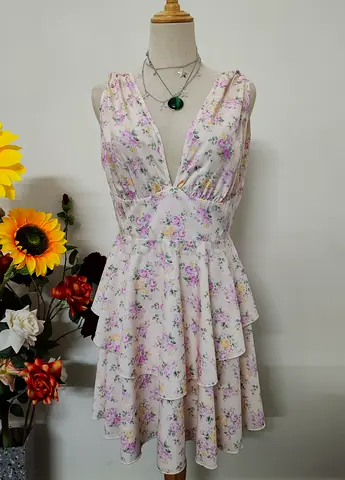 Cider | Ditsy floral peplum dress