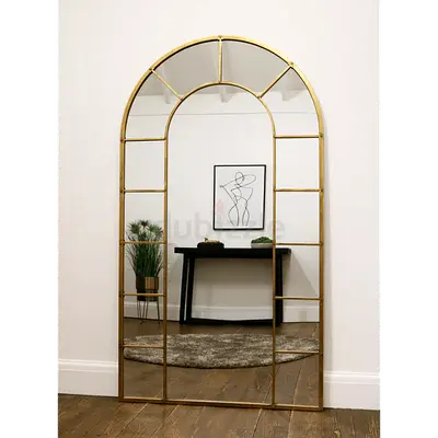 Large Gold Arched Decorative Mirror - Leaner/Wall Mirror