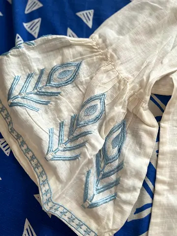 Brand new white embroidered shirt with bell sleeves