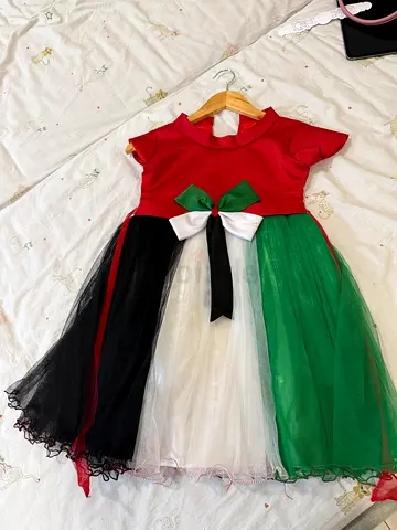 Girls tulle party dress - UAE flag dress