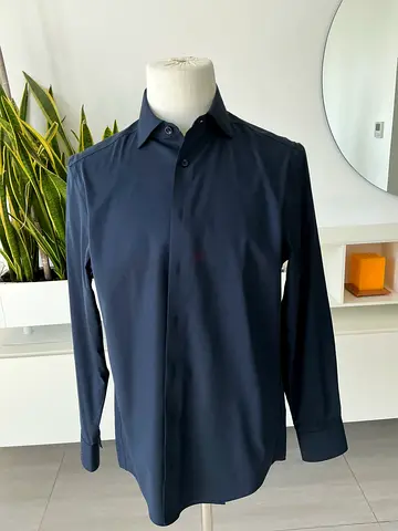 Charles Tyrwhitt: Navy long-sleeve button-up shirt (mens)