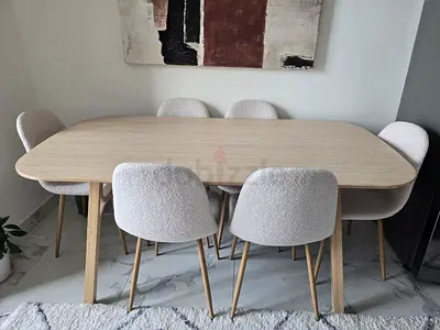 Ikea 6 seater dining set (Bamboo tablet and 6 dining chairs) Brandnew
