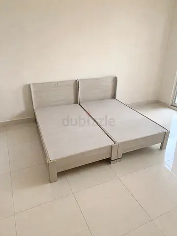 2 x white single bed frame with headboard - single size, good condition