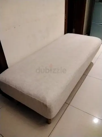 Beige Fabric Ottoman Bench —,very Good Condition Lightly used