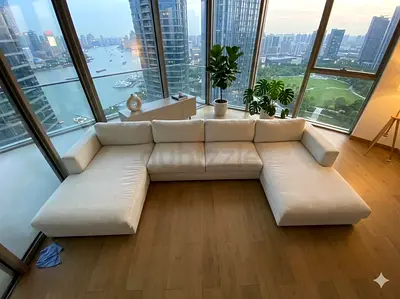Crategbarrel U Shape Sofa Beige Excellent Condition