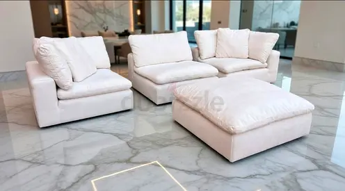 Marina home feather 🪶 filled modular sofa with footstool