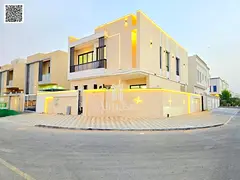Ready-to-move-in villa for sale in Al-Amirah, Ajman | Corner plot on two streets | Luxurious finishe