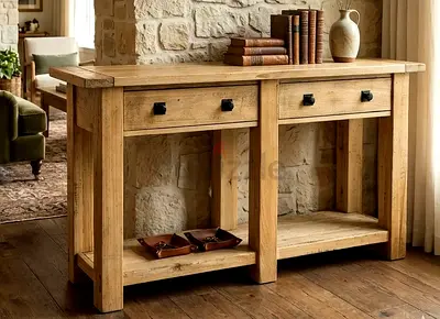 Pottery barn console with drawers