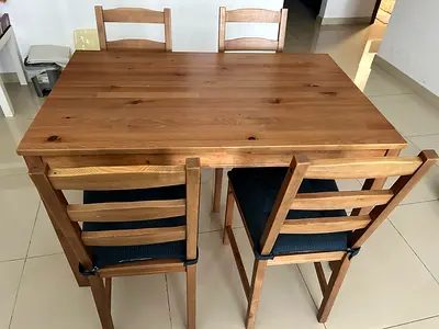 Dining table and chairs