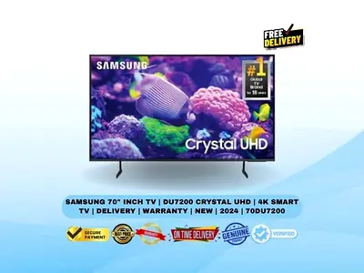 Samsung 70 Inch TV | DU7200 Crystal UHD | 4K Smart TV | Delivery | Warranty | New | 2024 | 70DU7200
