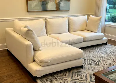 Beige Feather 🪶 filled Sectional L Shape sofa