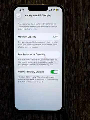 Selling my Apple iPhone — battery health 100%, good condition