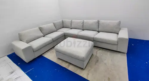 Ikea vimle beige color corner sofa with ottoman