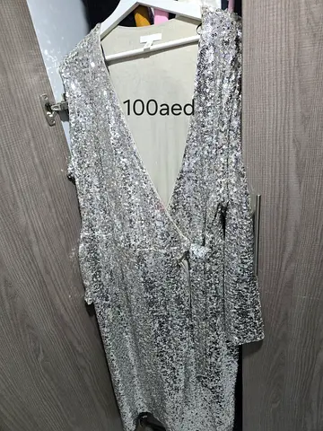 Elegant Silver Sequin Dress