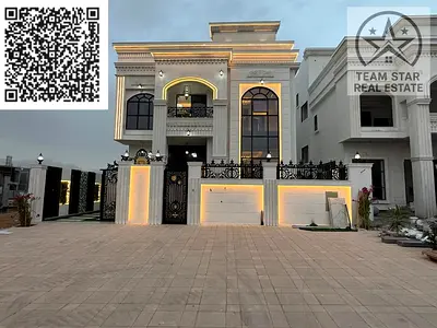 Luxury villa for rent in Al Helio – Ajman | 6 master bedrooms | Rooftop | First occupancy | Prime location | AED 135,000 per year