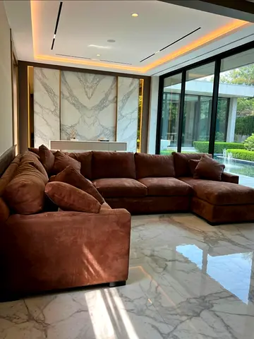 Crate Barral axis feather filled U shape sofa
