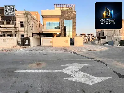 Modern corner villa for sale in Al Helio 2 – Ajman | 7 bedrooms + luxury roof terrace, price includes registration and ownership fees