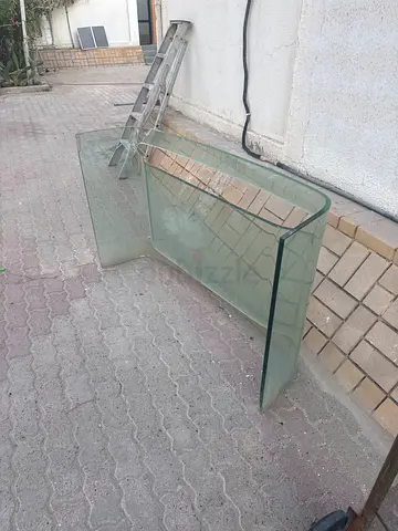 Curved Tempered Glass Console Table - Good Condition