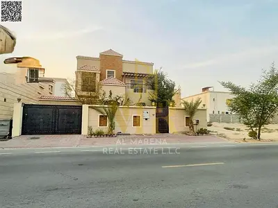A villa with all electricity, water and air conditioning fees included, on the main street, ready to move in, in the most prestigious areas of Ajman.