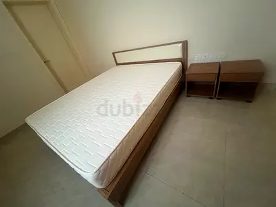 Modern Bed Frame with Two Nightstands