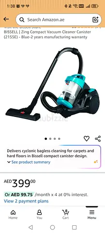 BISSELL Zing Compact Vacuum Cleaner Canister (2155E) - Blue