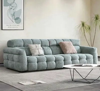 4-Seater Tufted Bouclé Sofa - brand new
