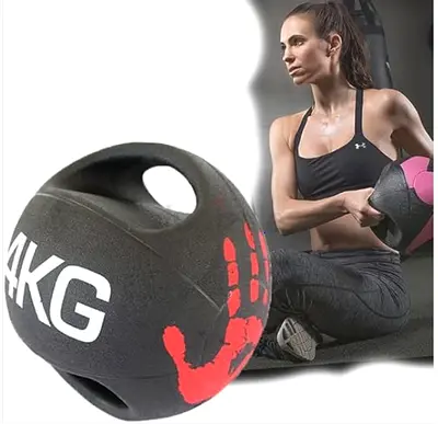 Medicine Ball With Handle 4kg - Brand New