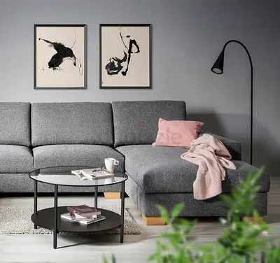 Good condition ikea sorvallen lshape sofa under storage