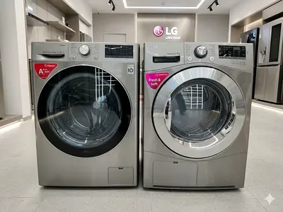 LG direct drive 9 kg washer and 9 kg dryer heatpump separate set BY BNM